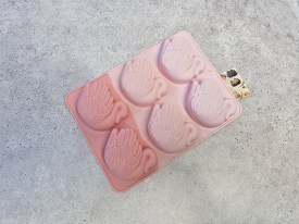 Molde silicona tricolor rosa 6 cisnes